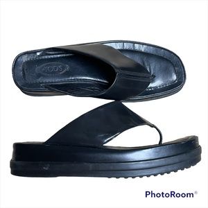 Vintage Tod’s Black Platform Sandals y2k womens 9